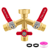 Vtenyeo front view showing brass splitter and three outlets for versatile watering