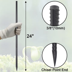 VVOKGO close-up of chisel tip revealing ease of penetration into compact soil