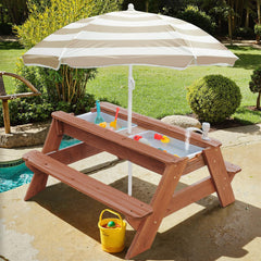 VYOMAMA umbrella installed providing shade for kids and sun protection benefit