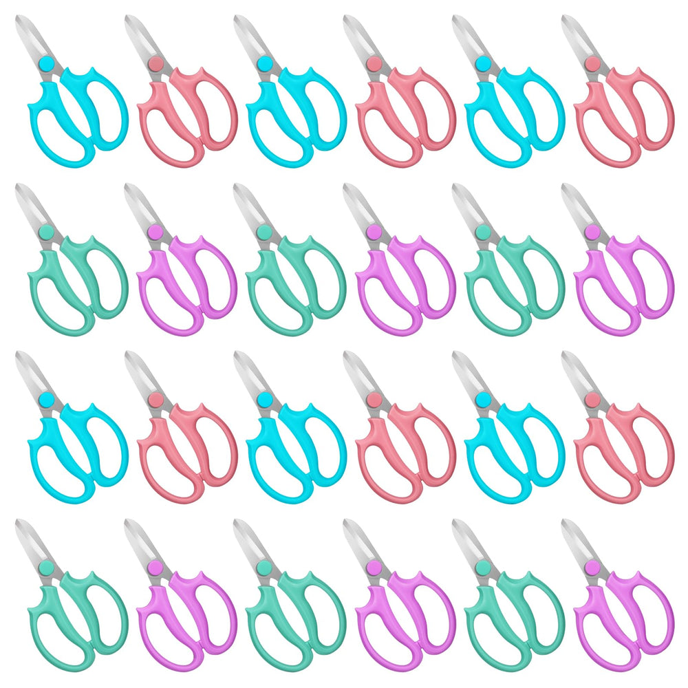 VZZNN front pack of 24 colorful shears showing variety and convenience