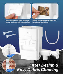 WADEO rigid 1m PVC hose connection resisting UV and providing a permanent link