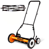 Walensee front view showing mower body and 18-inch cutting width for neat lawns