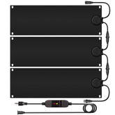 Walensee front view of three heated mats showing pack and layout for easy cleanup