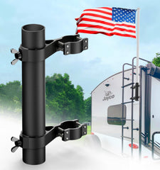 WanDwel front view of ladder-mounted holder showing secure fit and visibility
