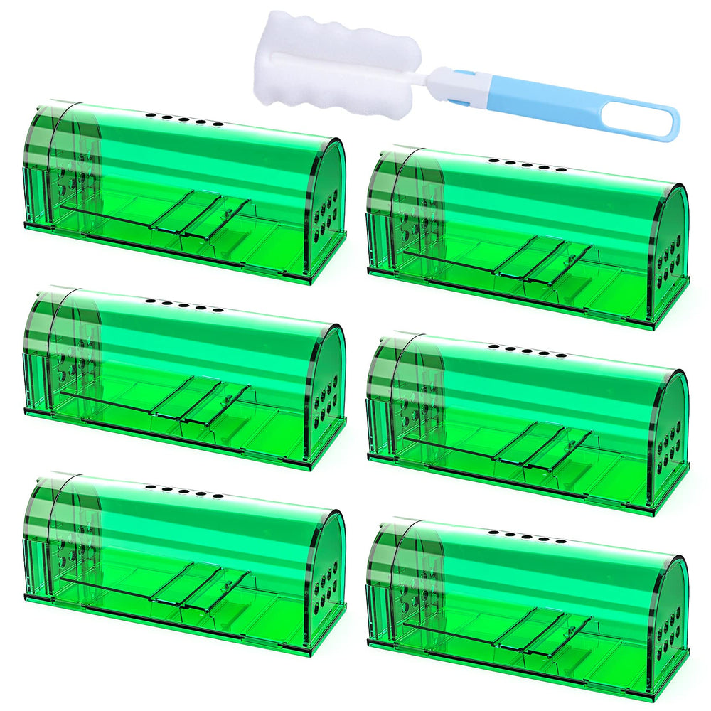 Wanqueen front packaging showing all six humane traps and safe catch benefit