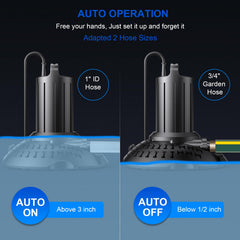 WaterRebirth long 25.3 ft power cord and side profile for easy outlet reach