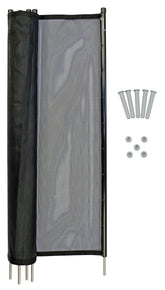WaterWarden front view of packed 4x12 fence section showing protective frame and mesh benefit: visible strong barrier