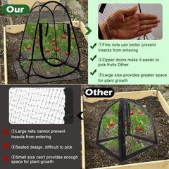Waybas in use over potted tomato protecting fruit from animals