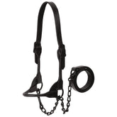 Weaver Livestock front view halter showing sleek black finish and professional look