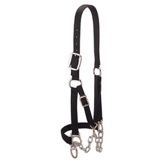 Weaver Livestock front view halter showing fit and durable hardware for reliable control