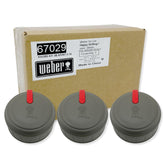 Weber replacement knobs front view showing dark gray finish and red indicator for easy control