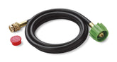 Weber adapter hose front view showing black flexible 6-foot hose for convenience