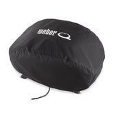 Weber bonnet cover front view showing snug fit and protection