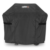 Weber front view of covered Spirit grill showing full protection benefit