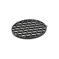 Side profile of Weber sear grate showing low-profile design and hinge alignment benefit