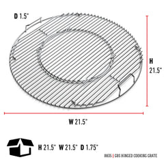 Weber cooking grate installed in charcoal grill demonstrating seamless replacement