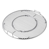 Weber hinged grate front view showing durable plated finish and fit benefits