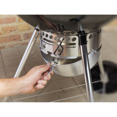 Weber view of One-Touch ash catcher demonstrating quick cleanup benefit