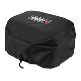 Weber Lumin front view with bonnet cover showing full fit and protection