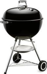 Weber Original Kettle front view showing compact black porcelain finish and durable design