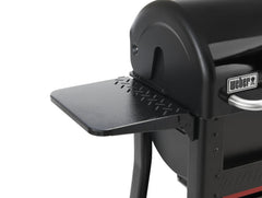Weber Searwood folding side table front view showing extra prep space and convenience