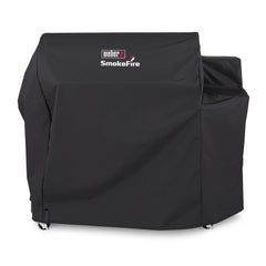 Weber SmokeFire front view cover protecting grill from weather