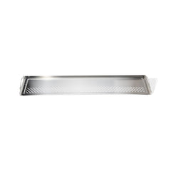 Weber warming rack front overview showing full stainless steel surface and added cook space