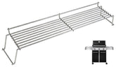WEBROIL front view of warming rack shows fit and polished finish