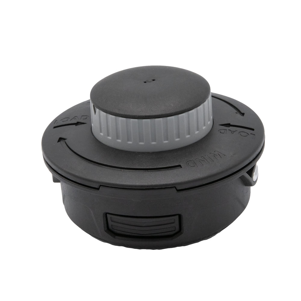WEED WARRIOR Autowinder II front profile showing mounting and quick-load benefit