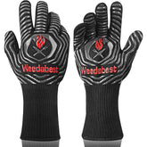 WEEDABEST gloves front packaging showing gray aramid grill protection