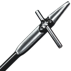 WeedSpinner fitted in a 3/8 inch drill chuck showing easy compatibility