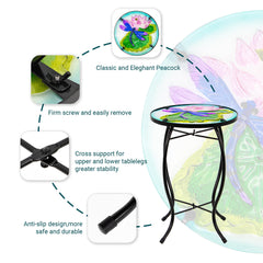 Weibefee side table placed on a balcony demonstrating compact footprint and style