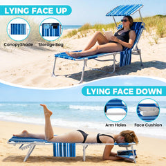 WEJOY canopy adjusted to block sun offering shaded comfort and eye protection
