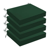 Wellsin front view showing four forest green cushions and neat corners for cohesive seating