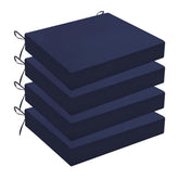 Wellsin front view of four navy cushions showing neat edges and color, adds comfort