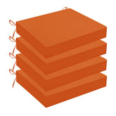 Wellsin front view of four orange cushions highlighting bright color and uniform fit