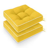 Wellsin front view of two yellow cushions showing fit and color benefits