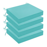 Wellsin teal cushions front view showing vibrant color and neat corners, durable outdoor upgrade