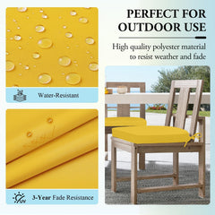 Wellsin detailed view of two tie straps securing cushion to chair to prevent slipping