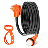 WELLUCK front connector and cable showing secure 50A connection benefit