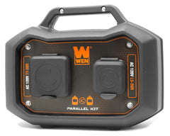 WEN parallel kit front view showing outlets and handle for quick connection benefit