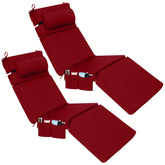 Wenqik front view of brick red chaise cushion showing full-length comfort