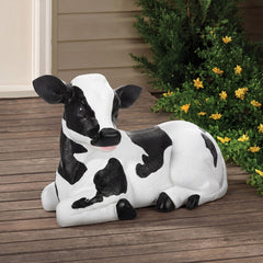 Wenqik cow front view showing black-and-white design for farmhouse style