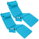 Wenqik front view of sky blue cushions showing full length and neat finish for comfortable lounging
