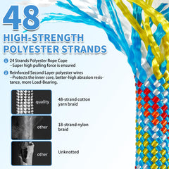 Werfeito close-up of braided polyester rope showing durable texture and strength