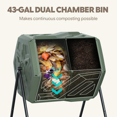 Werph composter interior fins close-up demonstrating efficient mixing for faster breakdown