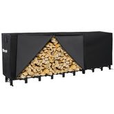 Werph front view of 12FT rack showing organized long-term wood storage benefit