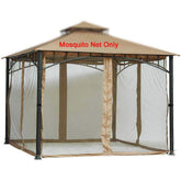 Westcharm front view of full 10x10 mosquito netting set showing enclosed gazebo benefit