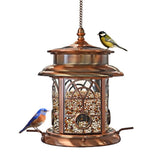 Westcharm front view of antique copper feeder showing durable design and easy hanging