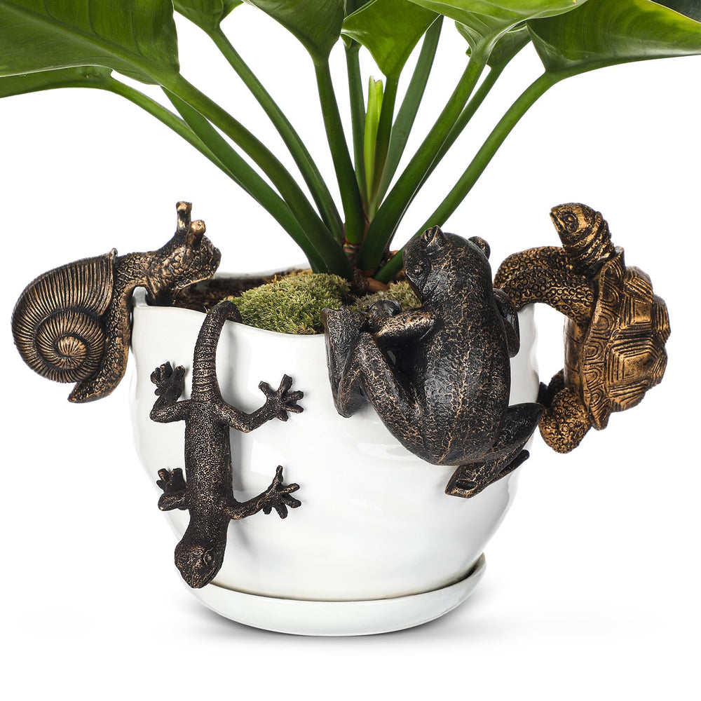 Weysat front view of all four bronze resin animals showing decorative set